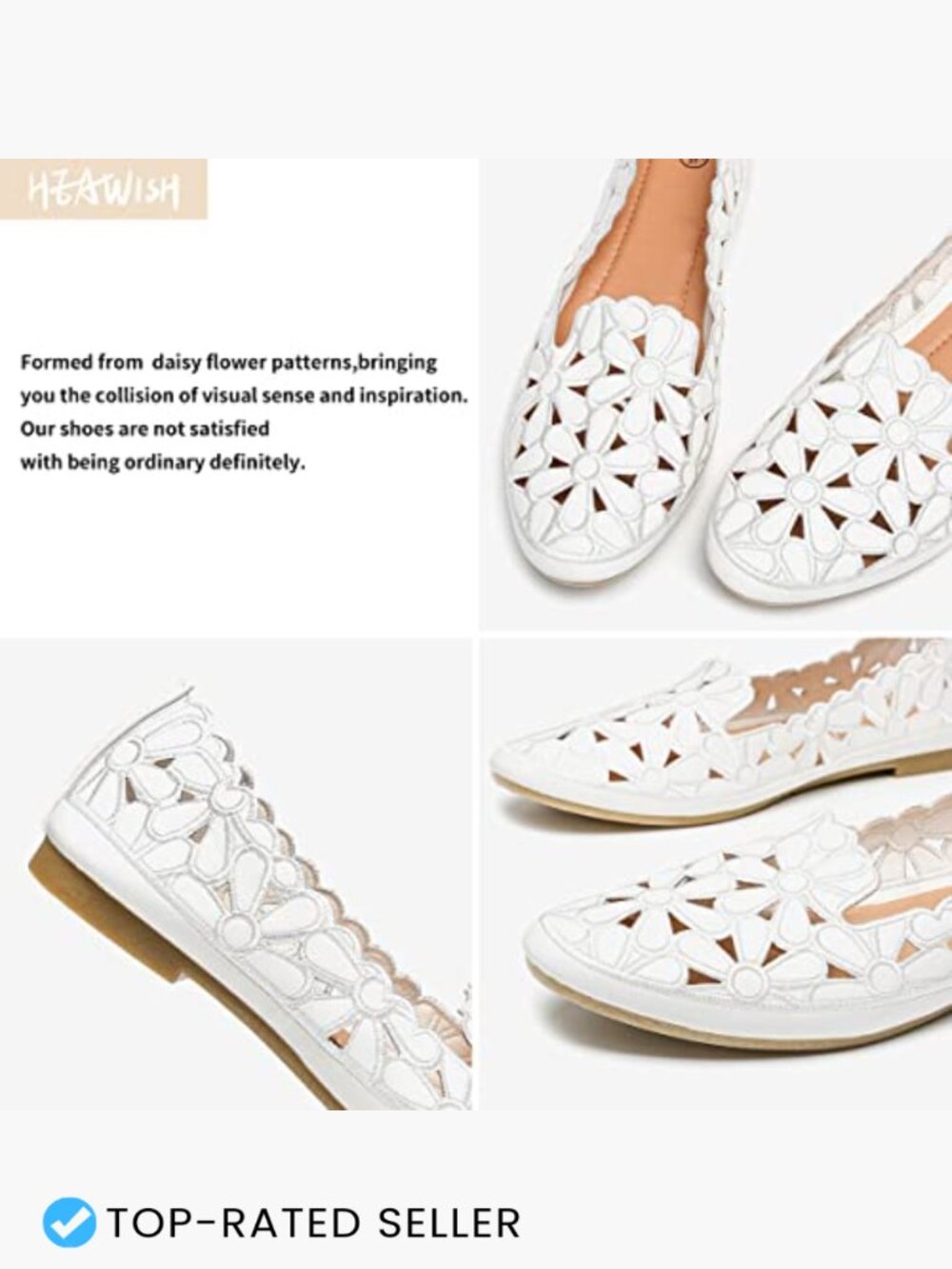 Ballet Flats Slip On Floral PU Leather Round Toe Dress Shoes Foldable Travel - Picture 6 of 7